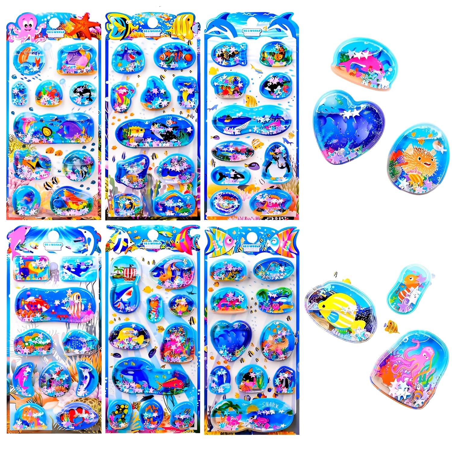ウォーターシール　水貼り　キャラクターシール　6枚　10セット Amazon | KRGNPLE 実店舗品質 ウォーターシール 水シール 3D 立体 6 枚